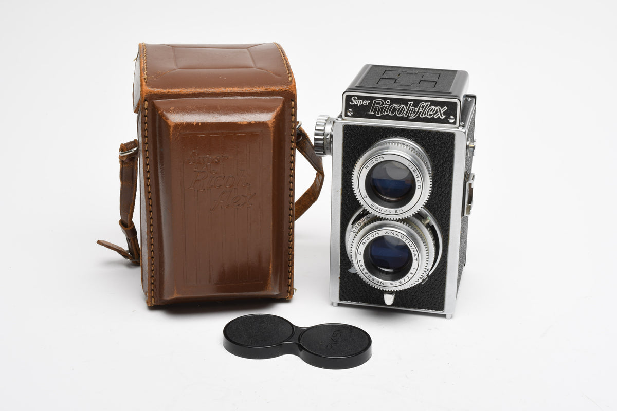 Ricoh Super Ricohflex TLR camera, case+cap, Parts or Repair