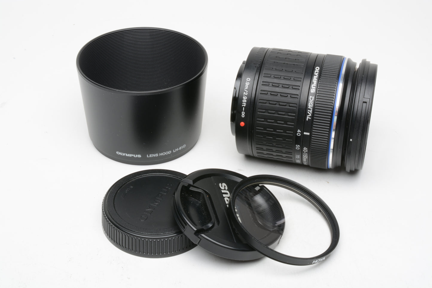 Olympus digital 40-150mm f4-5.6 ED zoom lens for 4/3 mount + UV, Hood