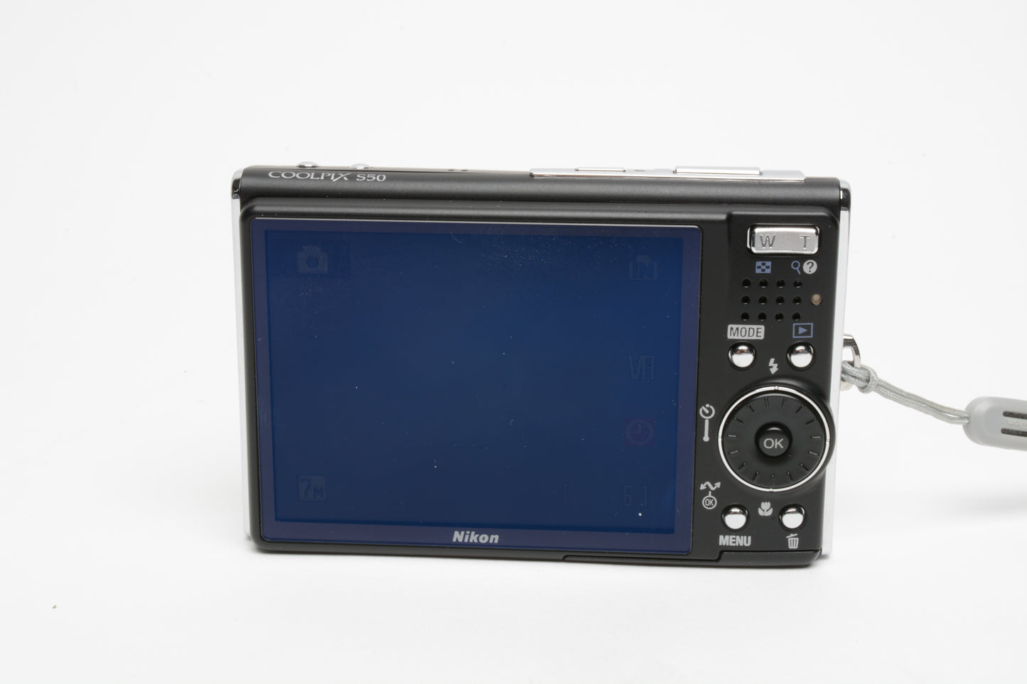 Nikon Coolpix S50 (Black) digital point & shoot 7.2MP case, batt+charger+