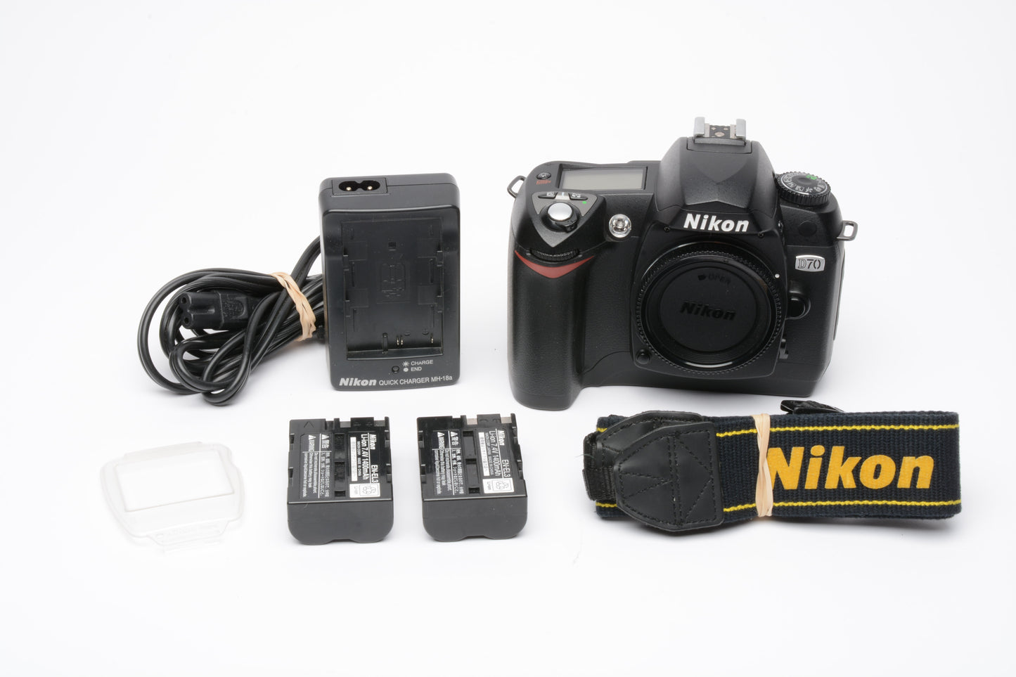 Nikon D70 DSLR body w/2batts, charger, strap, Only 6300 Acts