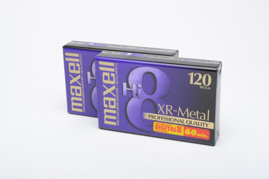2X Maxell XR-Metal 120 Hi8 Video cassettes (NIB)