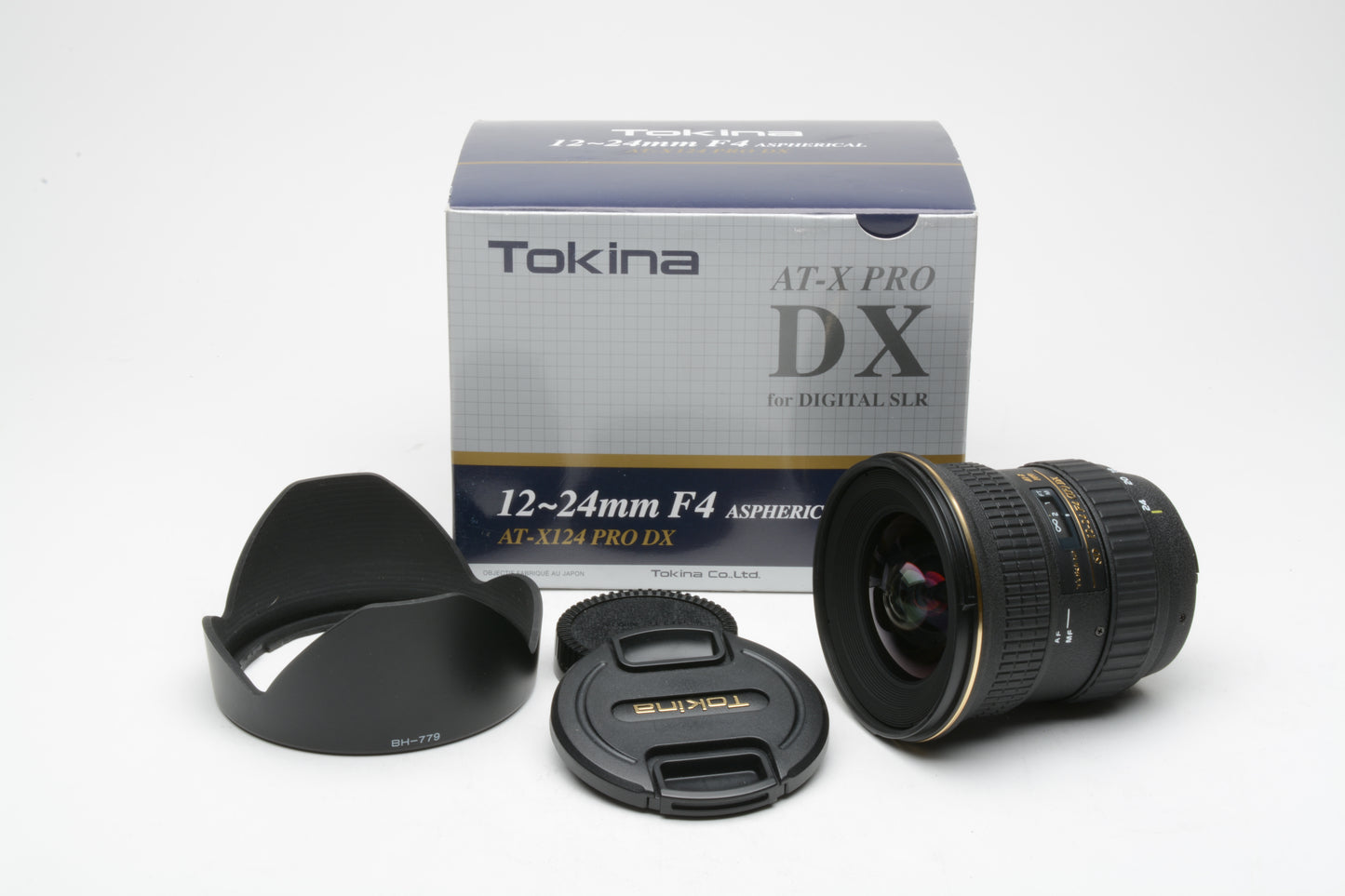 Tokina SD AF 12-24mm f4 IF DX AT-X Pro for Nikon, Caps, Hood, Mint, Boxed