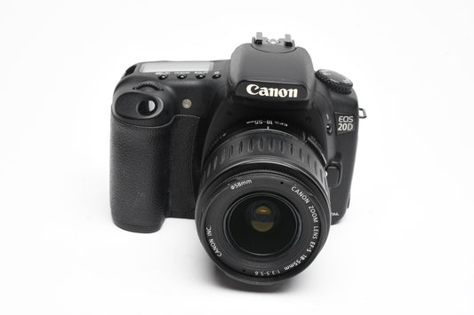 Canon EOS 20D DSLR w/18-55mm f/3.5-5.6 Lens, Batt., charger, +strap