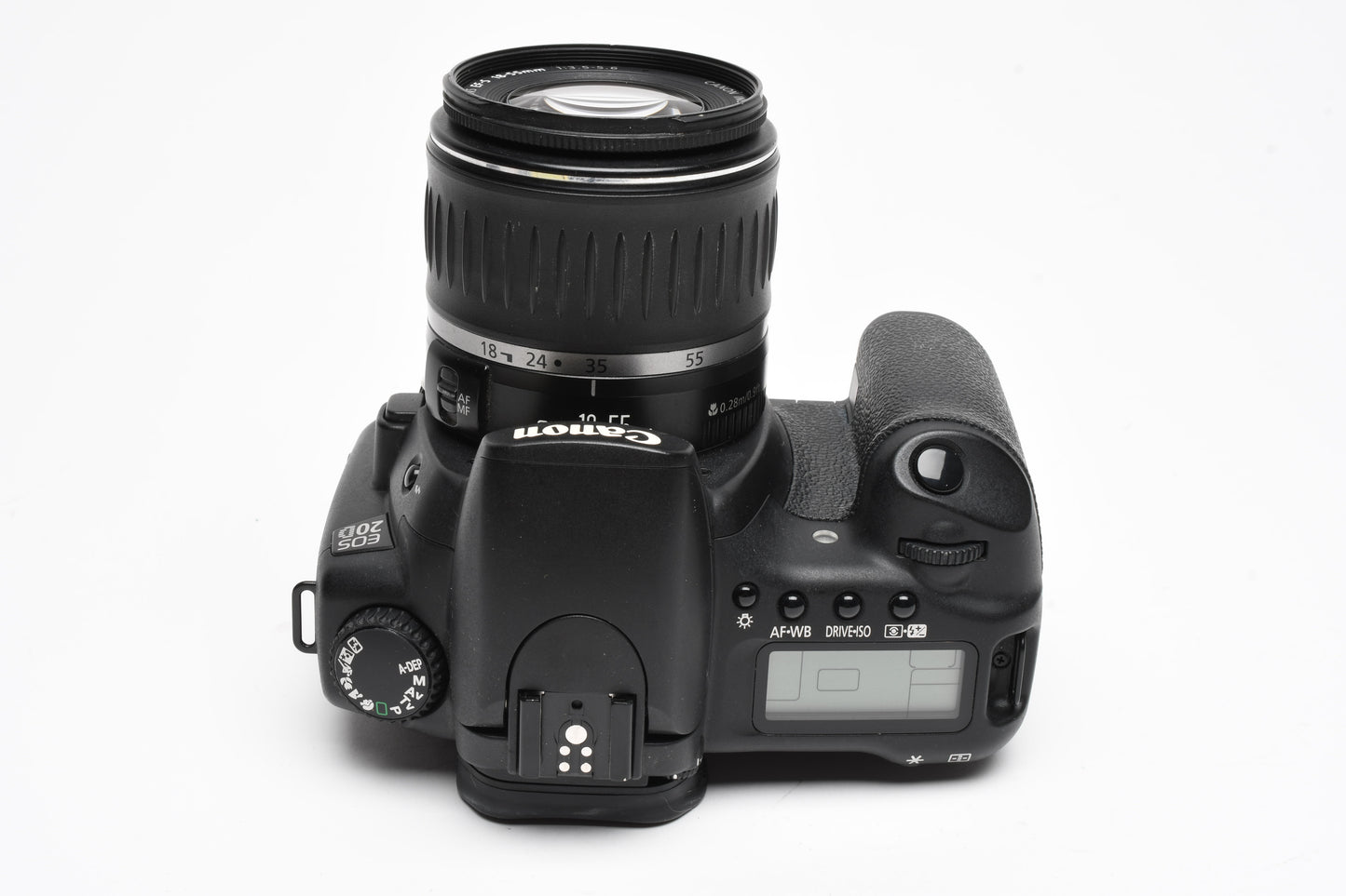 Canon EOS 20D DSLR w/18-55mm f/3.5-5.6 Lens, Batt., charger, +strap