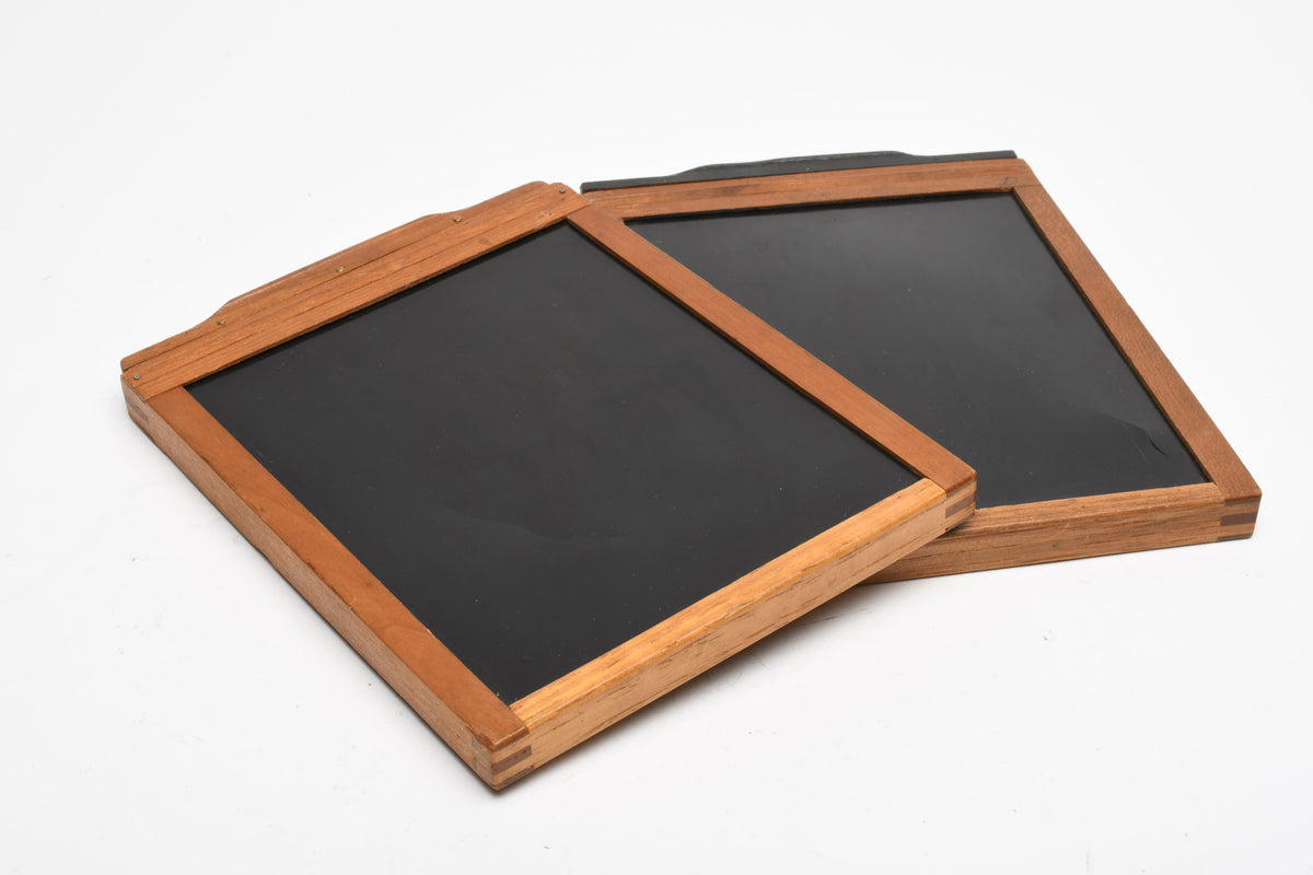 2X 4x5 wood sheet film holder (Brown) Very clean, cracked DS, *Read