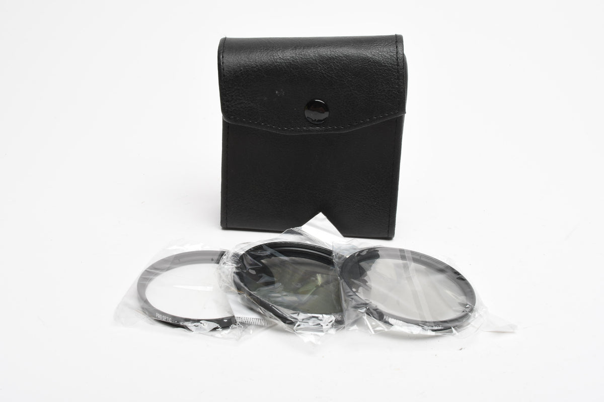 ProOptic 62mm essential filters set of 3:  UV, ND2, CPL, New in case