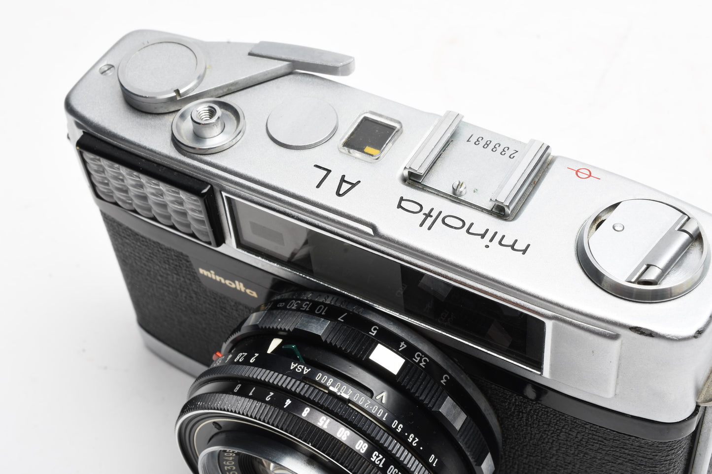 Minolta AL 35mm Rangefinder camera, Case, Meter works, no shutter, Parts or Repair