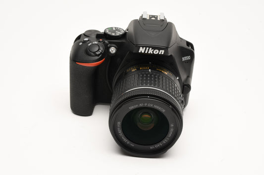Nikon D3500 DSLR Camera w/AF-P 18-55mm f3.5-5.6 G VR zoom USA, only 478 Acts!!