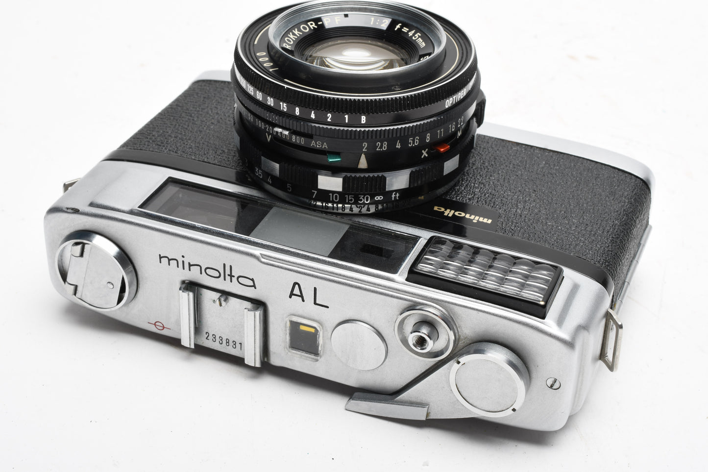 Minolta AL 35mm Rangefinder camera, Case, Meter works, no shutter, Parts or Repair