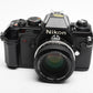 Nikon N2000 35mm SLR W/Nikkor 50mm F1.8, strap, Sky, tested, Good!