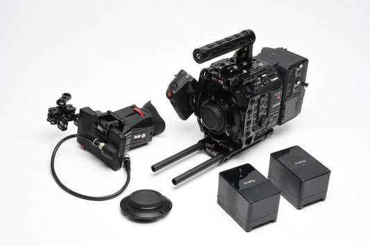 Canon EOS C500 Mark II w/2Batts, Monitor, Magnifier, Grip, Cage, EF & PL, Great bundle!