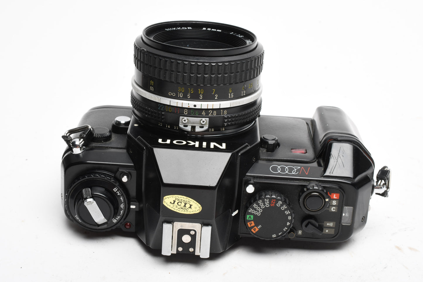 Nikon N2000 35mm SLR W/Nikkor 50mm F1.8, strap, Sky, tested, Good!