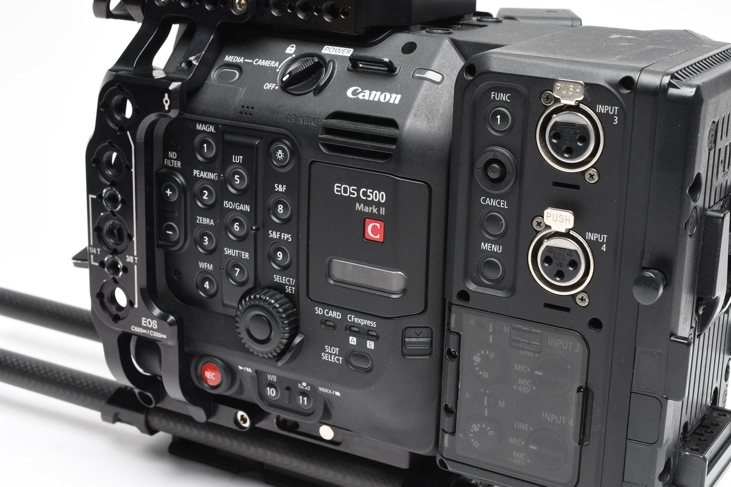Canon EOS C500 Mark II w/2Batts, Monitor, Magnifier, Grip, Cage, PL, Great bundle!