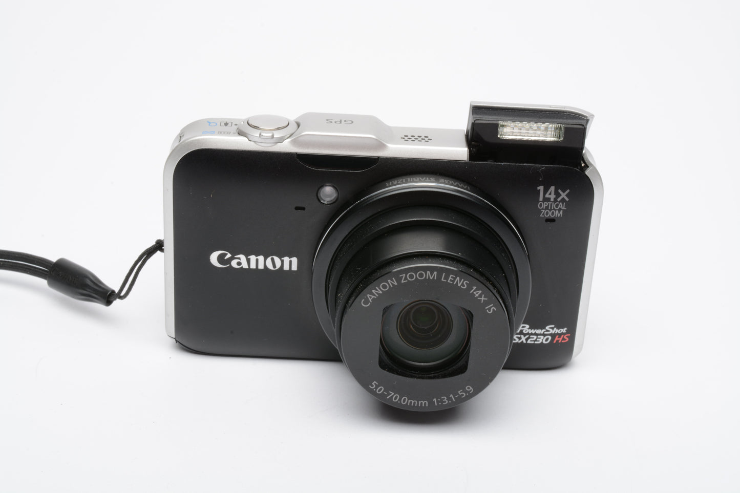 Canon SX230HS 12.1MP w/GPS Digital Point&Shoot camera, 2batts, manual, Nice!