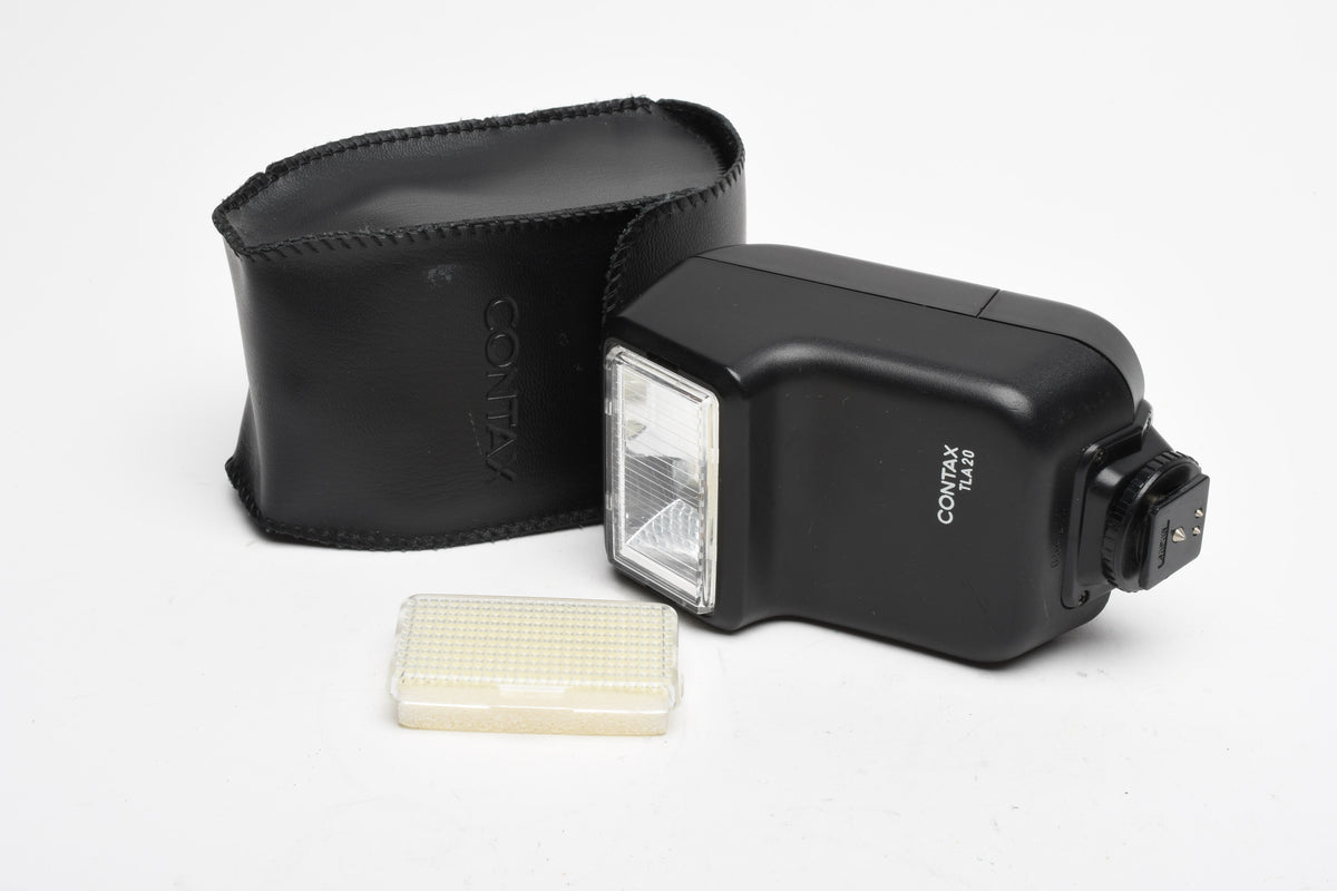 Contax TLA20 Electronic Flash, Case, diffuser, Tested, Great!