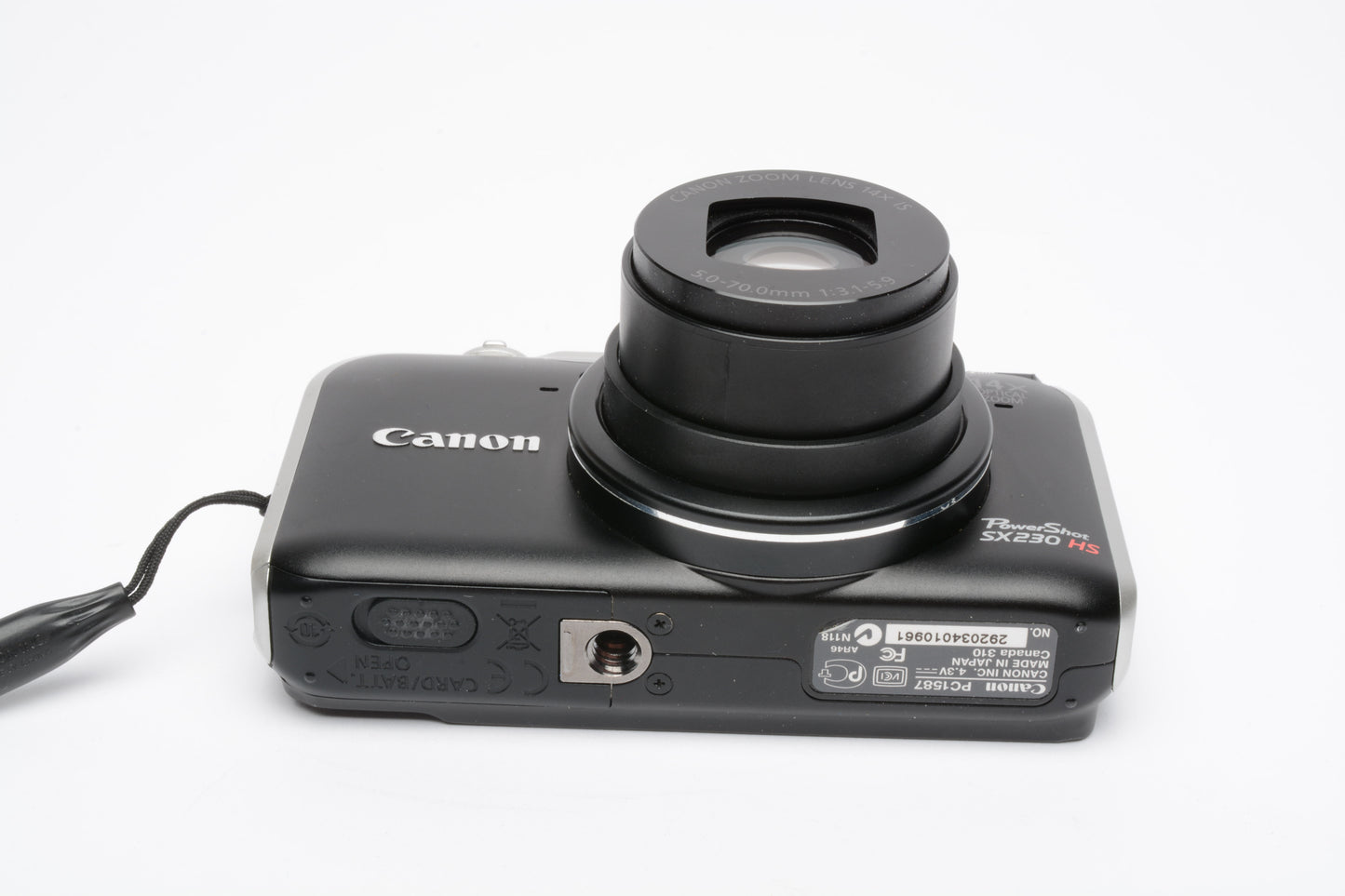 Canon SX230HS 12.1MP w/GPS Digital Point&Shoot camera, 2batts, manual, Nice!