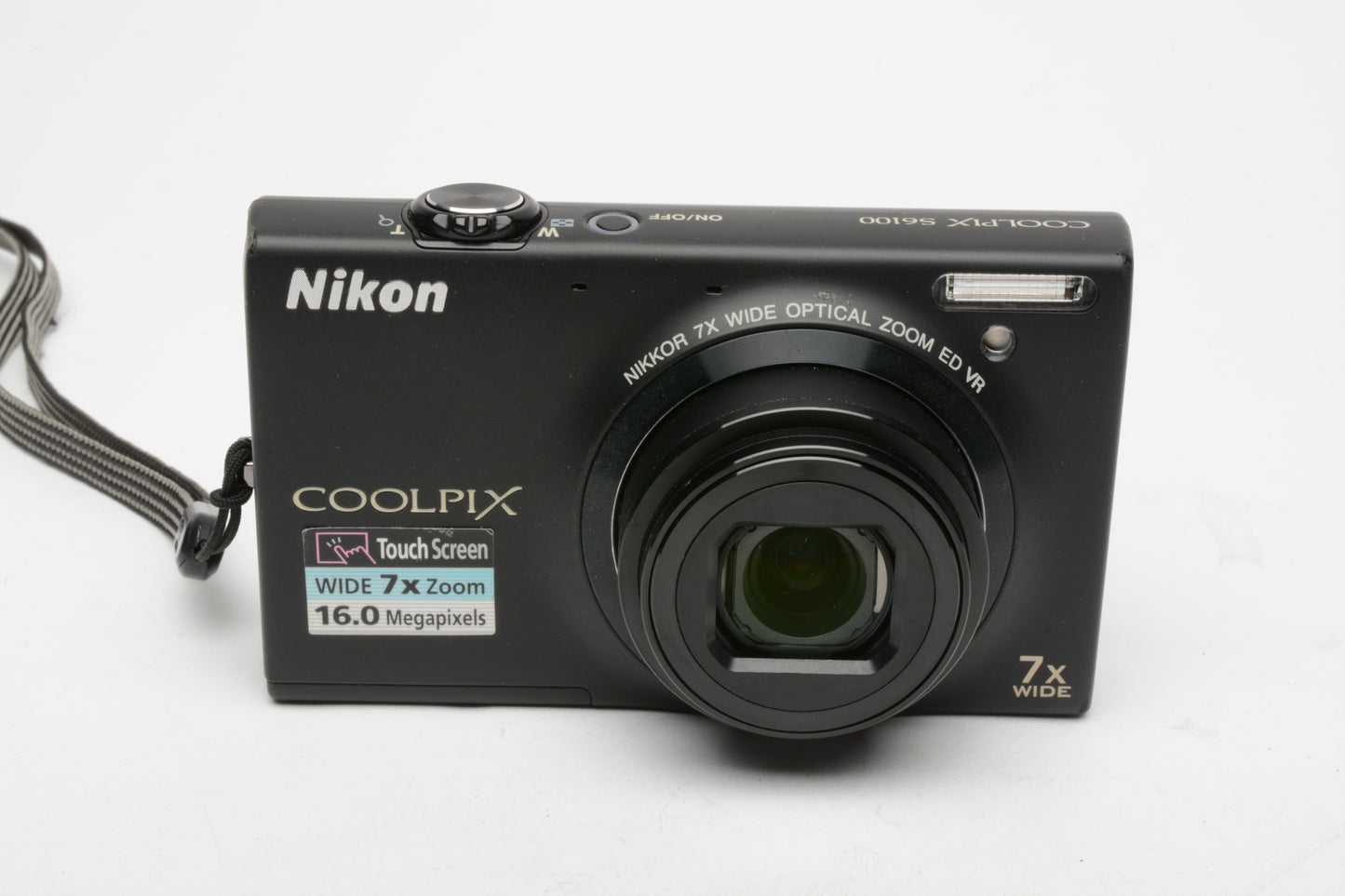 Nikon Coolpix S6100 Digital Point&Shoot 16MP (Black) +8GB SD, Case, Nice & Clean