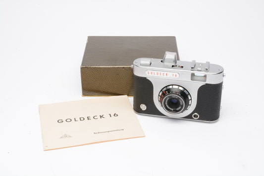 Goldeck 16 Camera w/Roechlein-Kreuznach Supron 20mm f2.8 lens, RARE! Vintage