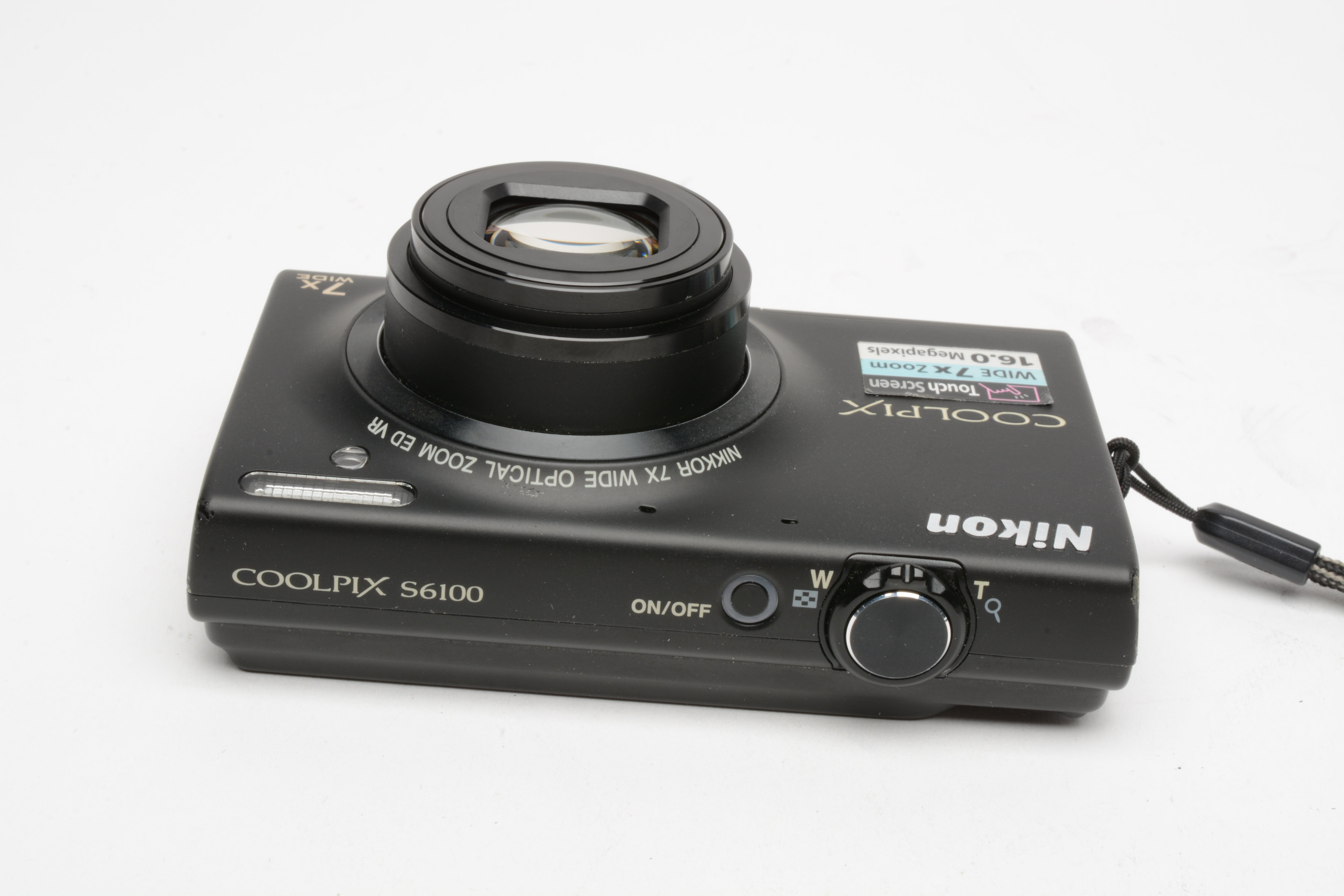 Nikon Coolpix S6100 Digital Point&Shoot 16MP (Black) +8GB SD, Case
