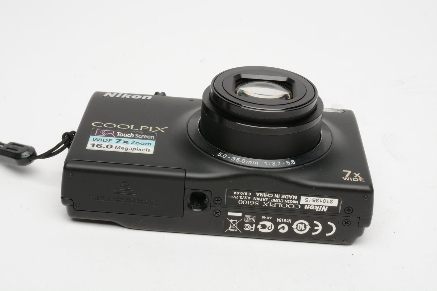 Nikon Coolpix S6100 Digital Point&Shoot 16MP (Black) +8GB SD, Case, Nice & Clean