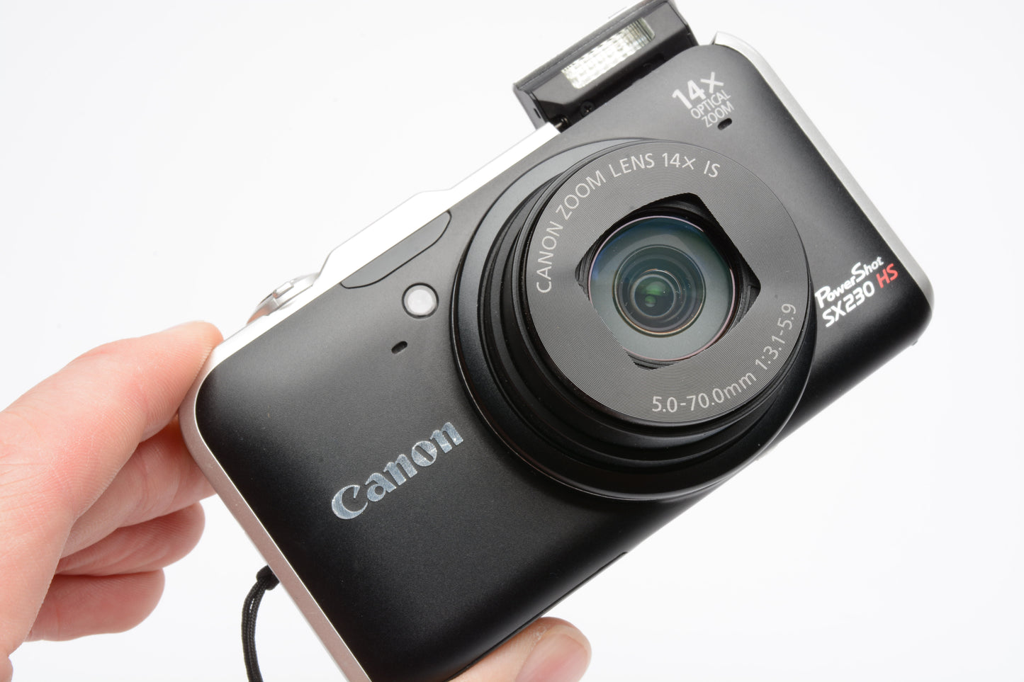 Canon SX230HS 12.1MP w/GPS Digital Point&Shoot camera, 2batts, manual, Nice!