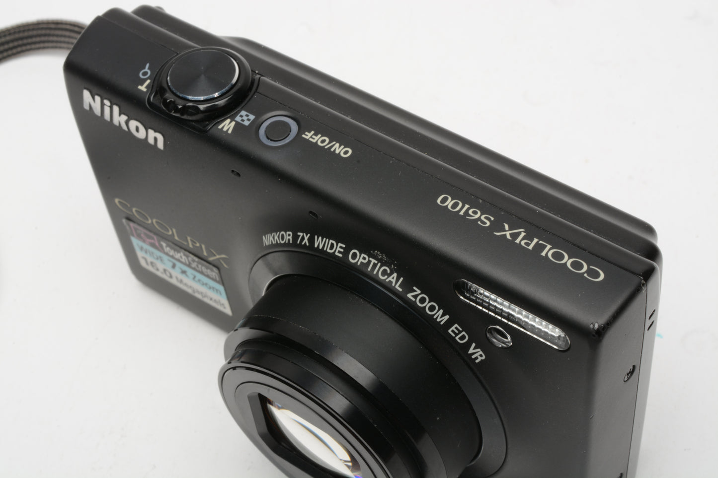 Nikon Coolpix S6100 Digital Point&Shoot 16MP (Black) +8GB SD, Case, Nice & Clean