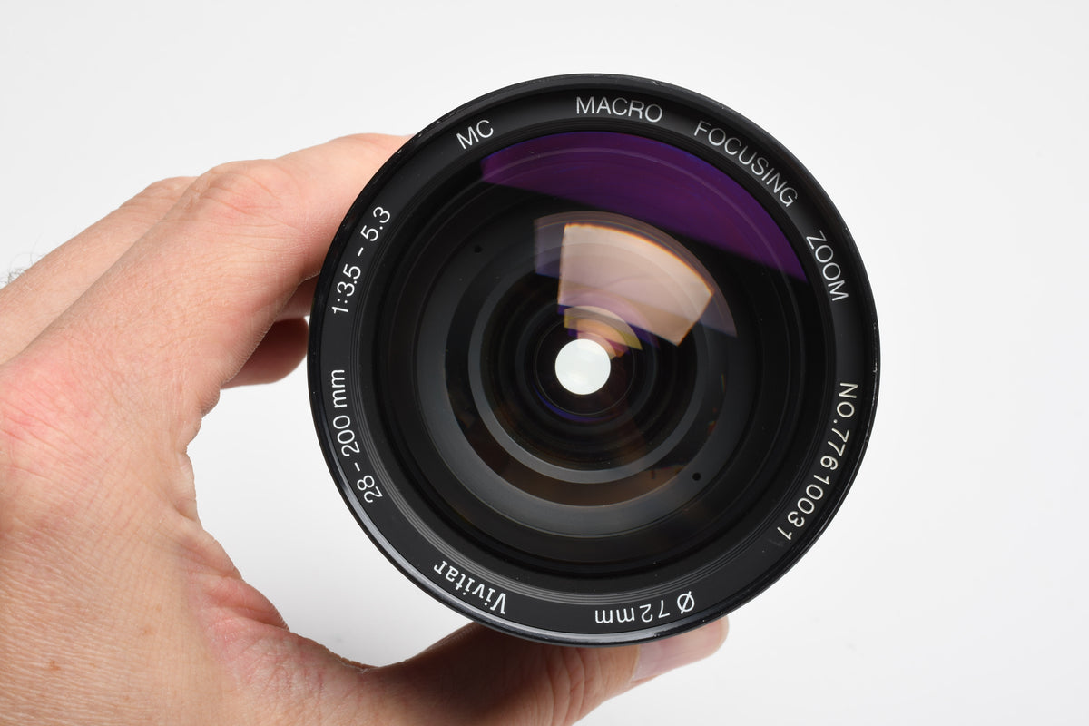 Vivitar MF MC 28-200mm f3.5-5.3 Nikon Ai-S telephoto zoom lens, 1A+Caps, Great!