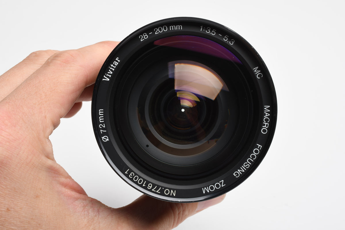 Vivitar MF MC 28-200mm f3.5-5.3 Nikon Ai-S telephoto zoom lens, 1A+Caps, Great!