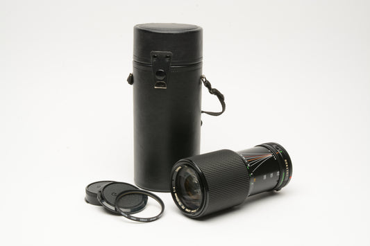 Canon FD 70-210mm f4 zoom lens, caps, UV, Case, smooth, Mint-