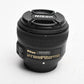 Nikon AF-S Nikkor 50mm f/1.8 G w/Caps, Great