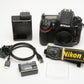 Nikon D810 DSLR Body, 9592 Acts,  batt+charger, USB and strap, Great!