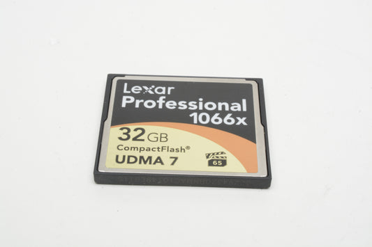 Lexar 32GB 1066x UDMA 7 CF card in jewel case, clean, formatted