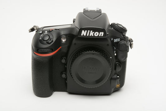 Nikon D810 DSLR Body, 9592 Acts,  batt+charger, USB and strap, Great!
