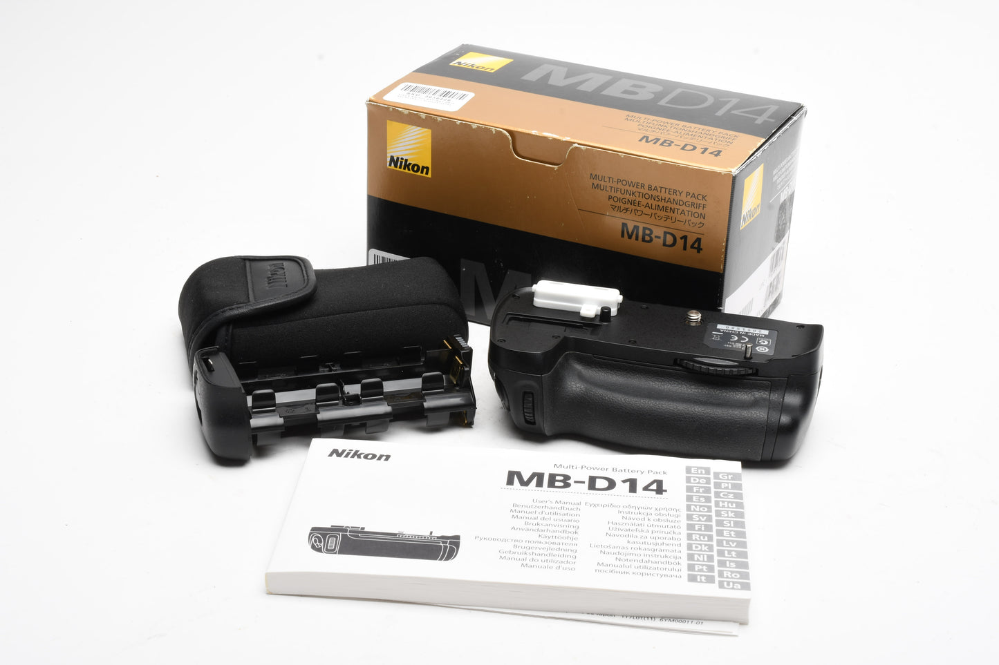 Nikon MB-D14 Battery Grip, Lithium and AA trays, Instructions, Boxed, Mint-