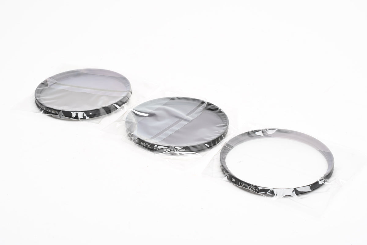 Altura 72mm essential filters set of 3:  UV, ND4, CPL, New in Pouch