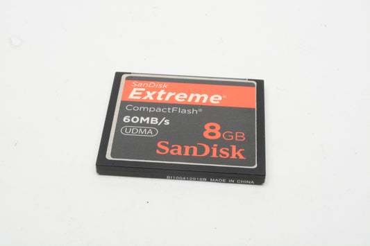 Sandisk Extreme 8GB CF 60MB/S UDMA in jewel case, clean, formatted