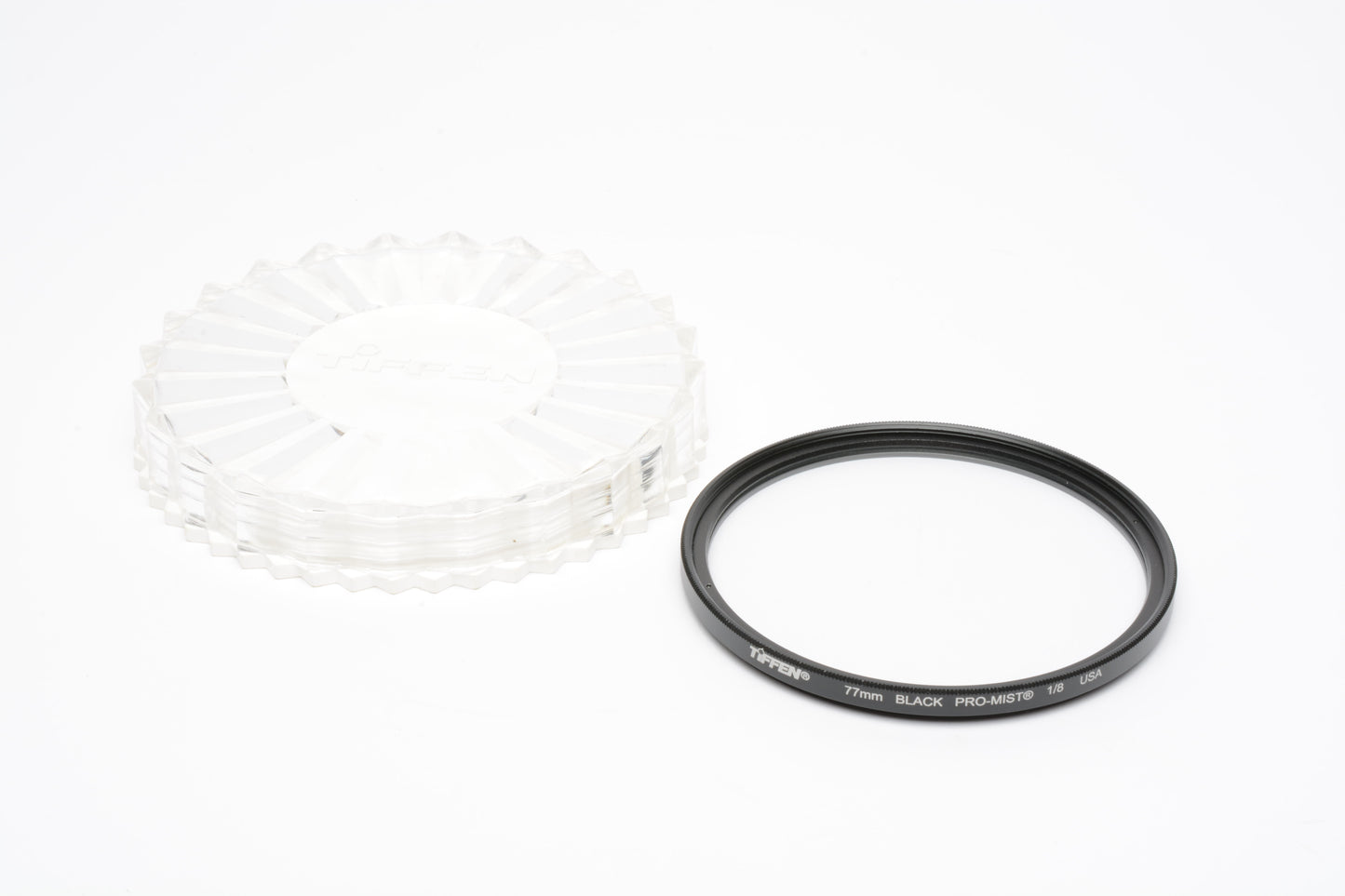 Tiffen 77mm Black Pro-Mist 1/8 filter in jewel case