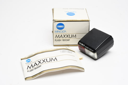 Minolta Maxxum 1800 AF Flash, Box, Manuals, Nice!