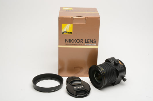 Nikon Nikkor MF 24mm f3.5D ED lens, Mint, Boxed, USA, w/hood
