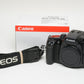 Canon Elan 7E 35mm SLR body, cap, strap, very clean, fully tested, boxed