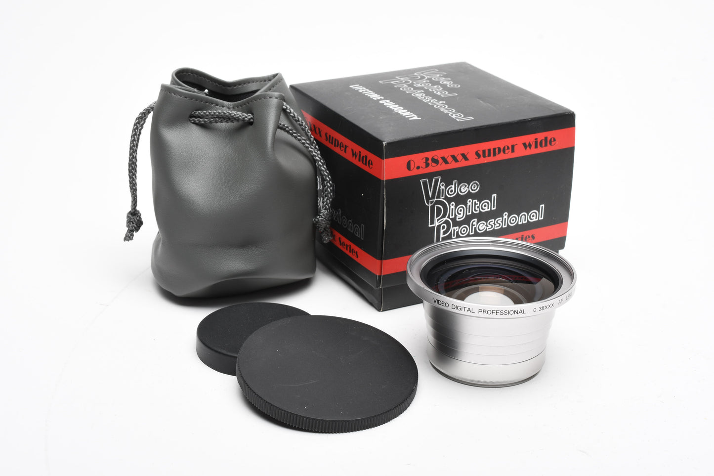 Video Digital Pro .38X Auxiliary lens w/Macro 49mm, Pouch, Box, Clean