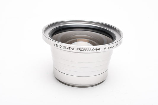Video Digital Pro .38X Auxiliary lens w/Macro 49mm, Pouch, Box, Clean