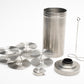 Stainless steel 35mm 7" tank w/5X 35mm 36Exp. reels, Clean