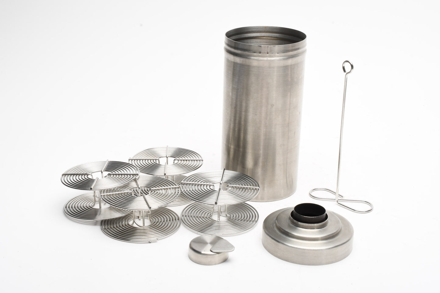 Stainless steel 35mm 7" tank w/5X 35mm 36Exp. reels, Clean