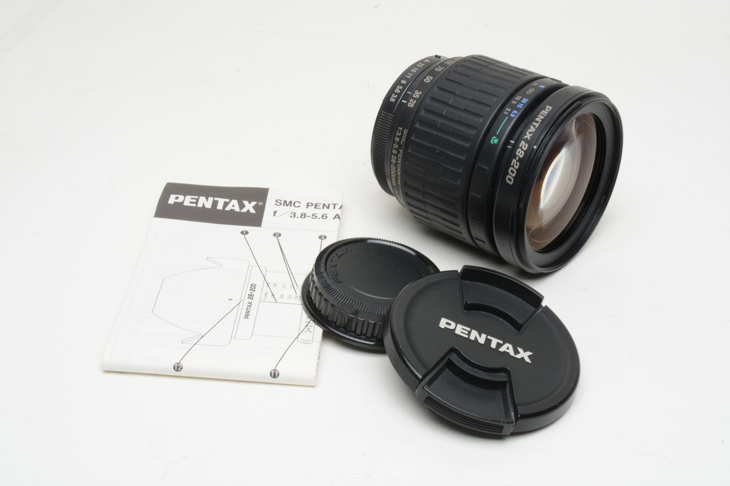 Pentax-FA SMC 28-200mm f3.8-5.6 IF AL telephoto zoom lens, caps + manuals, Nice!