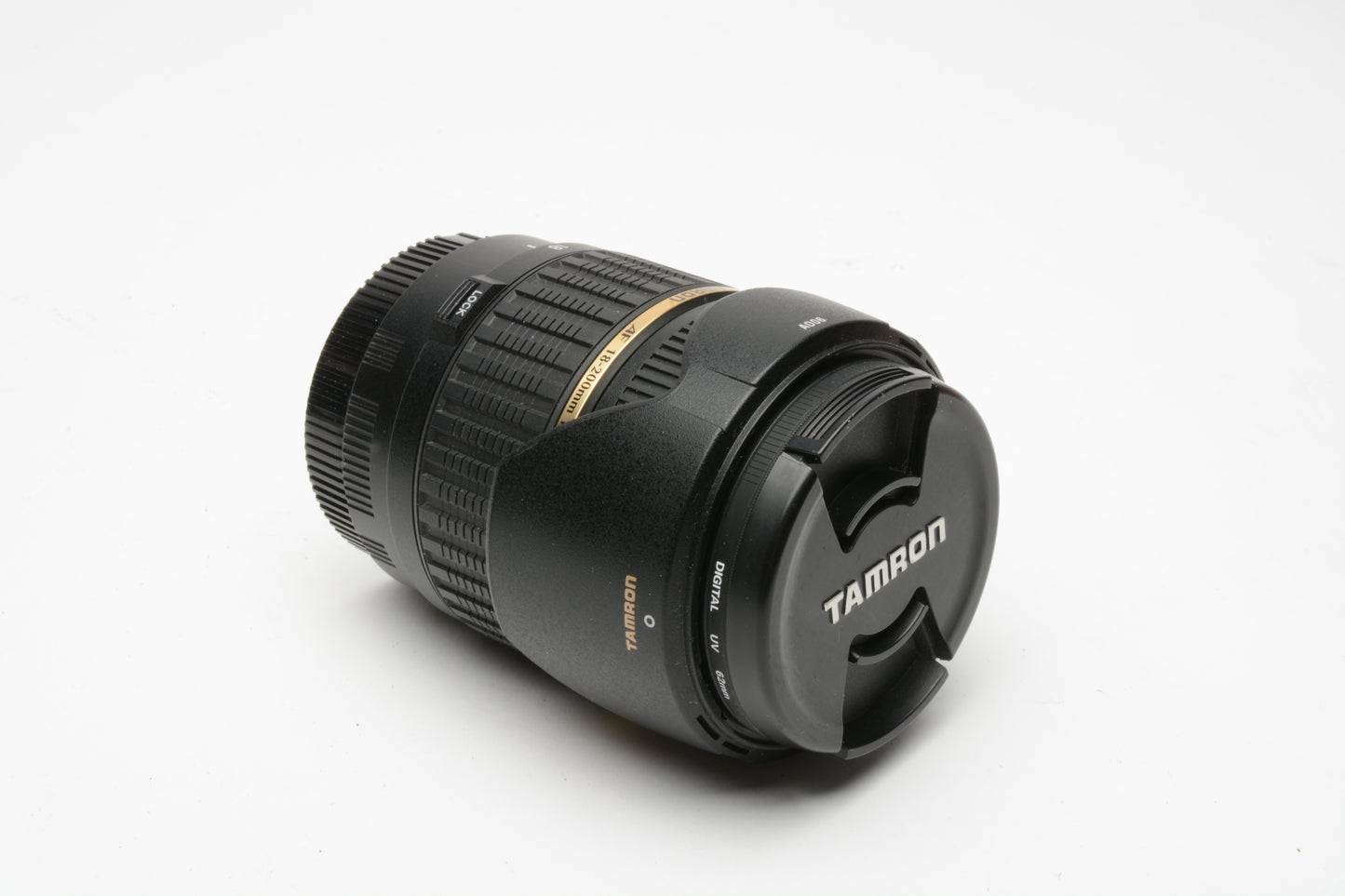 Tamron AF 18-200mm f3.5-6.3 XR Di II LD IF Macro Lens Canon AF +Hood, UV