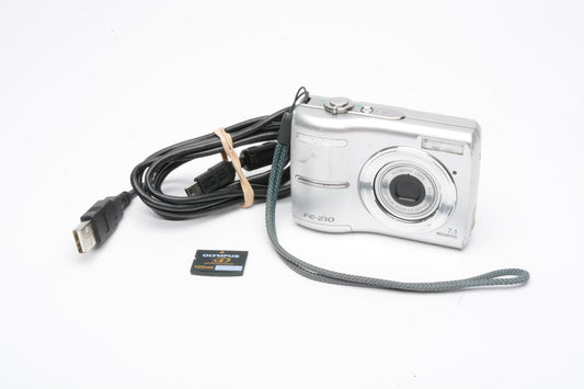 Olympus FE210 7.1MP Digital Point&Shoot camera, USB+strap+128MB XD card, tested