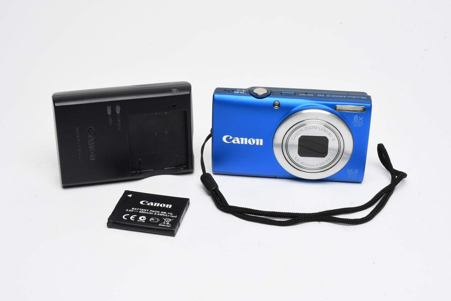 Canon PowerShot A4000 IS HD 16 MP Digital Point&Shoot Camera, Batt., Charger, Mint!