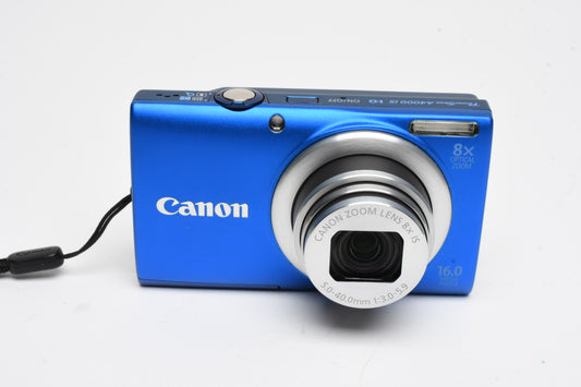 Canon PowerShot A4000 IS HD 16 MP Digital Point&Shoot Camera, Batt., Charger, Mint!