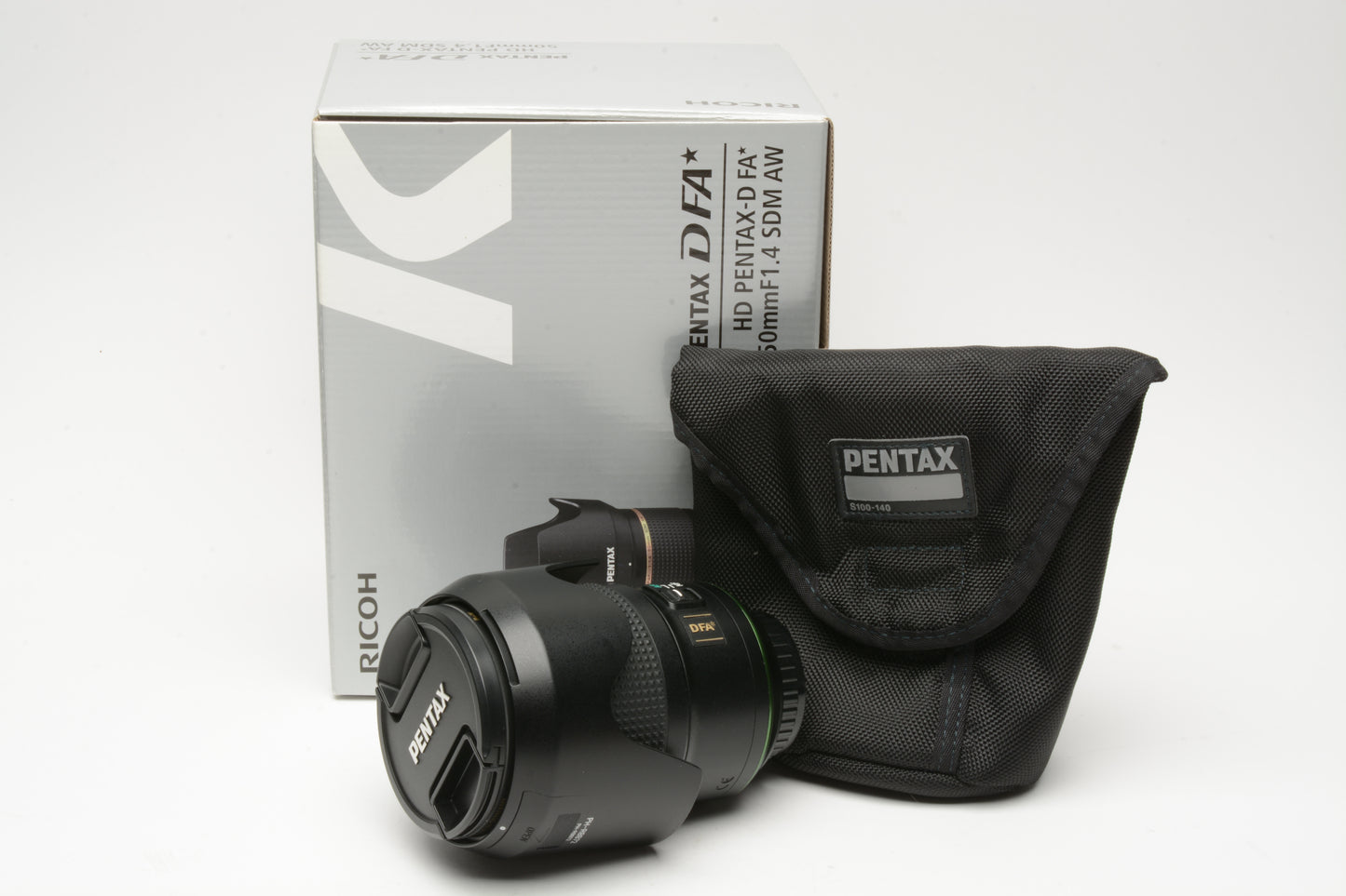 Pentax HD Pentax-D FA 50mmF1.4 SDM AW Prime lens, hood, B+W UV, Caps, Box